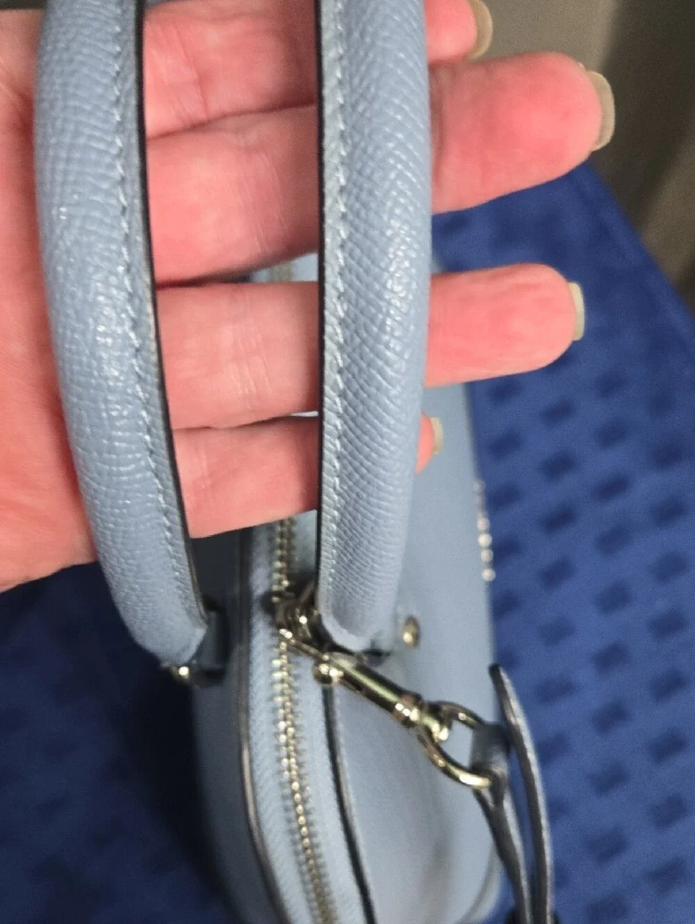 Coach Slate Blue Dome Satchel with Silver Hardware